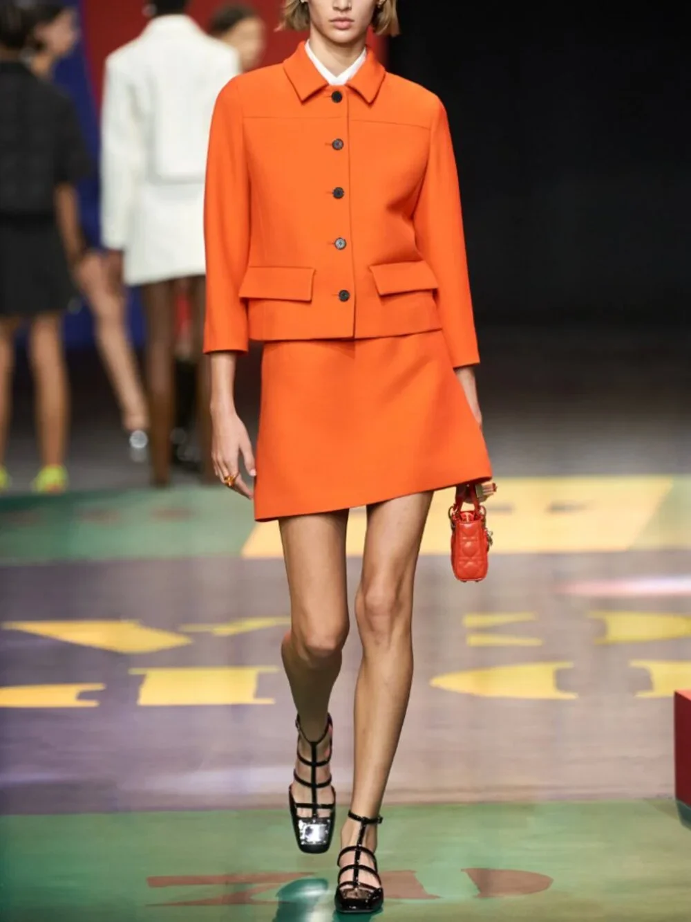 Christian Dior 2022 Spring Orange Wool Silk Jacket size 12/FR 44